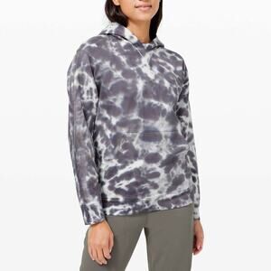LULULEMON All Yours Tie Dye Fleece Hoodie Sweatshirt Purple Grey 4